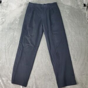 Dockers Mens D3 Classic Fit Pleated Chinos Navy Blue Cotton Pants W32 L34